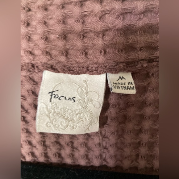 NWT FOCUS Waffle Swing Cardigan Jacket 100% preshrunk Cotton BROWN M… - Picture 5 of 13